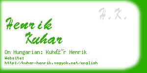 henrik kuhar business card